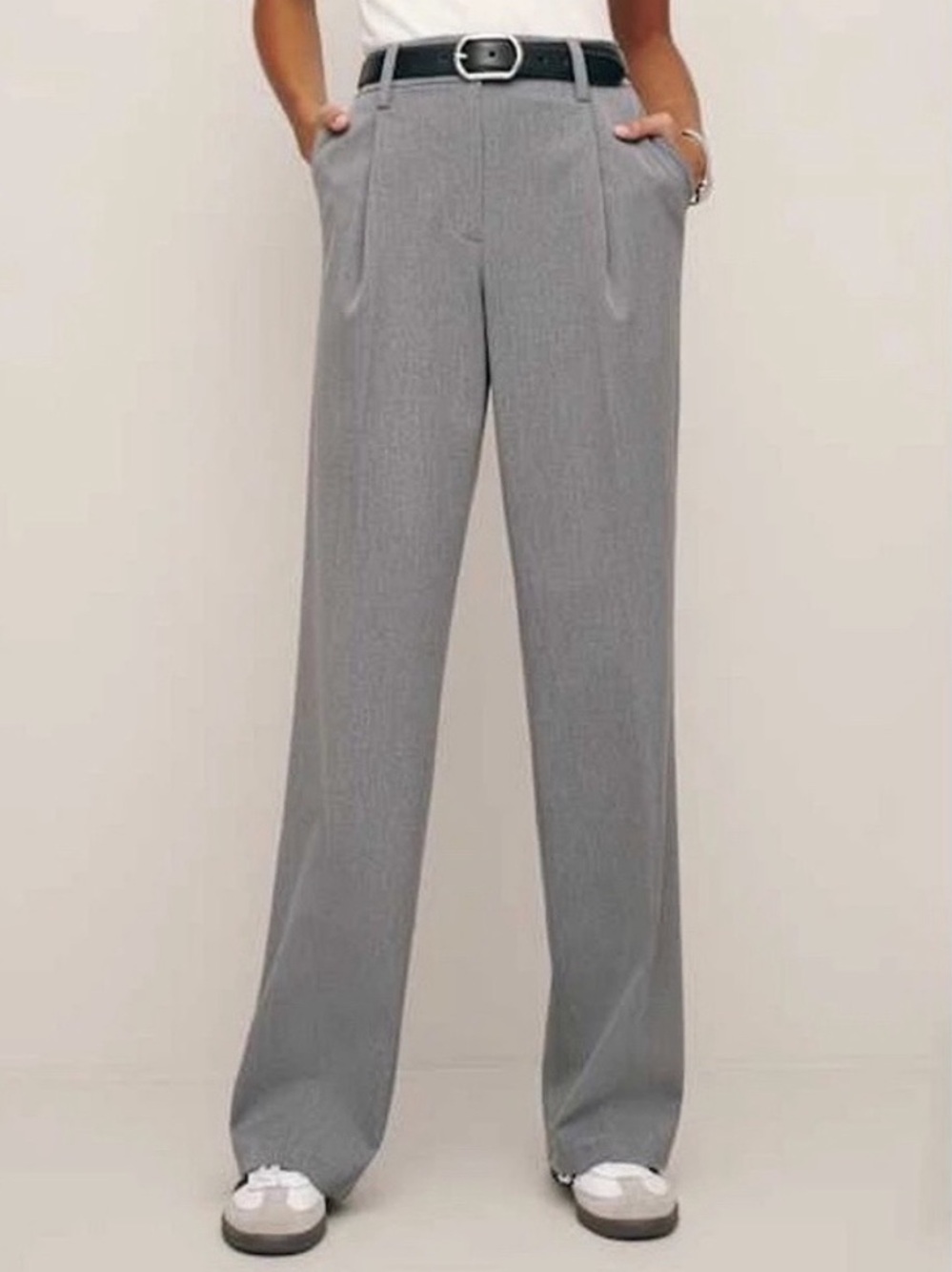 Reformation Alex Mid-Rise Grey Professional Dress Work Pants Size 10